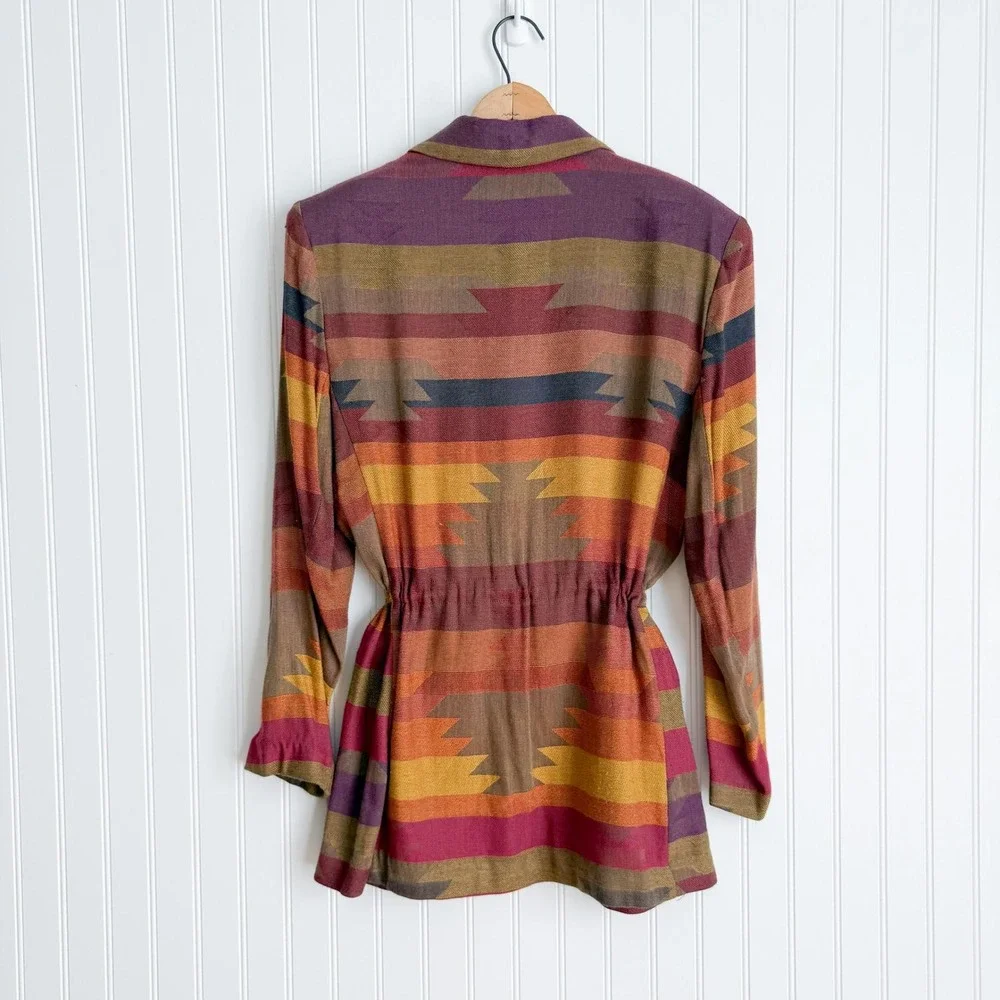 vtg Jordan & Nicole southwestern blanket jacket coat - Picture 4 of 5